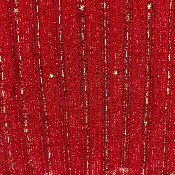 Red & Gold Star Striped Womens Long Sleeve Top By Blue B Size L - Picture 3 of 6